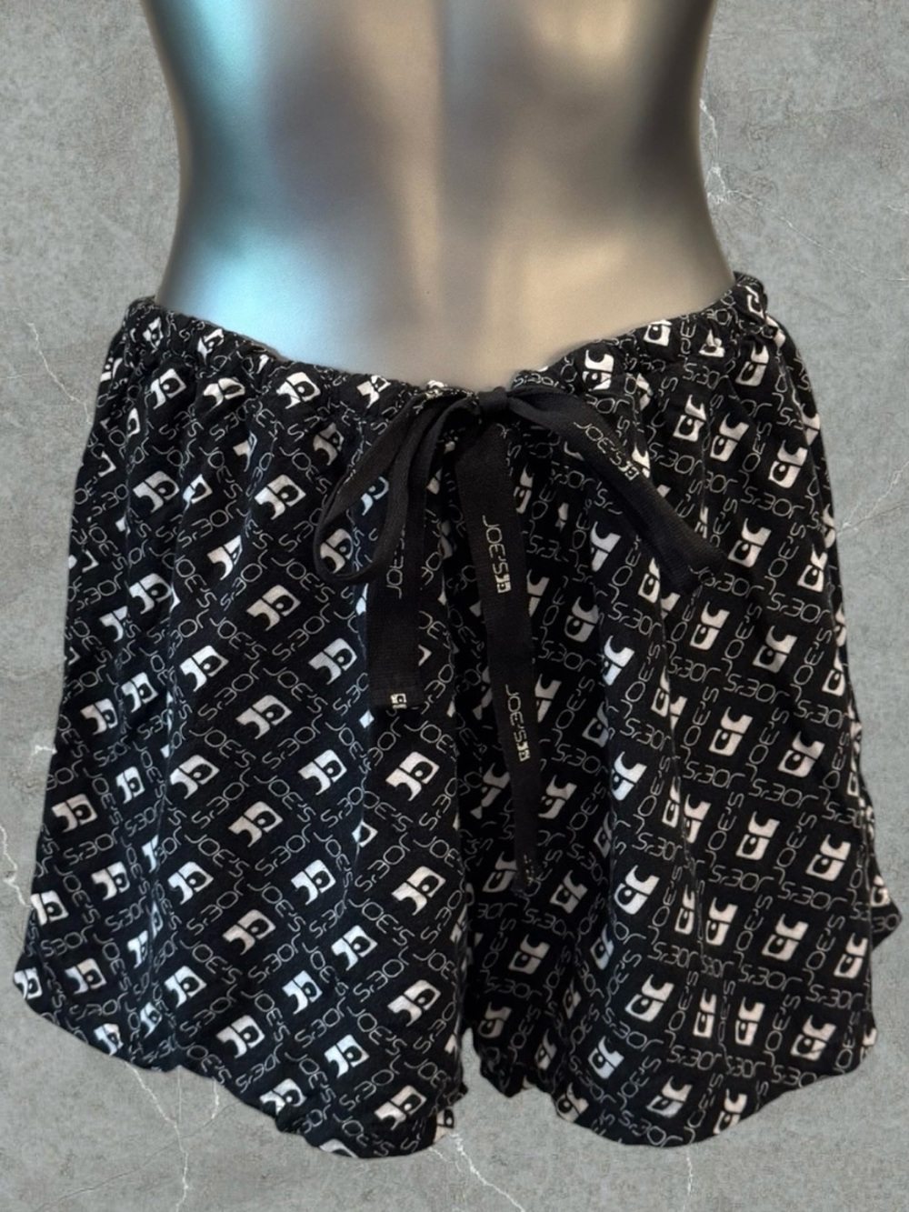 $10 Add-on | Joe's Jeans Black & White Logo Drawstring High Waist Shorts